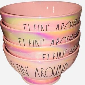 Set of 8! Rae Dunn “Elfin Around” Pink Dessert Bowls – Holiday Christmas